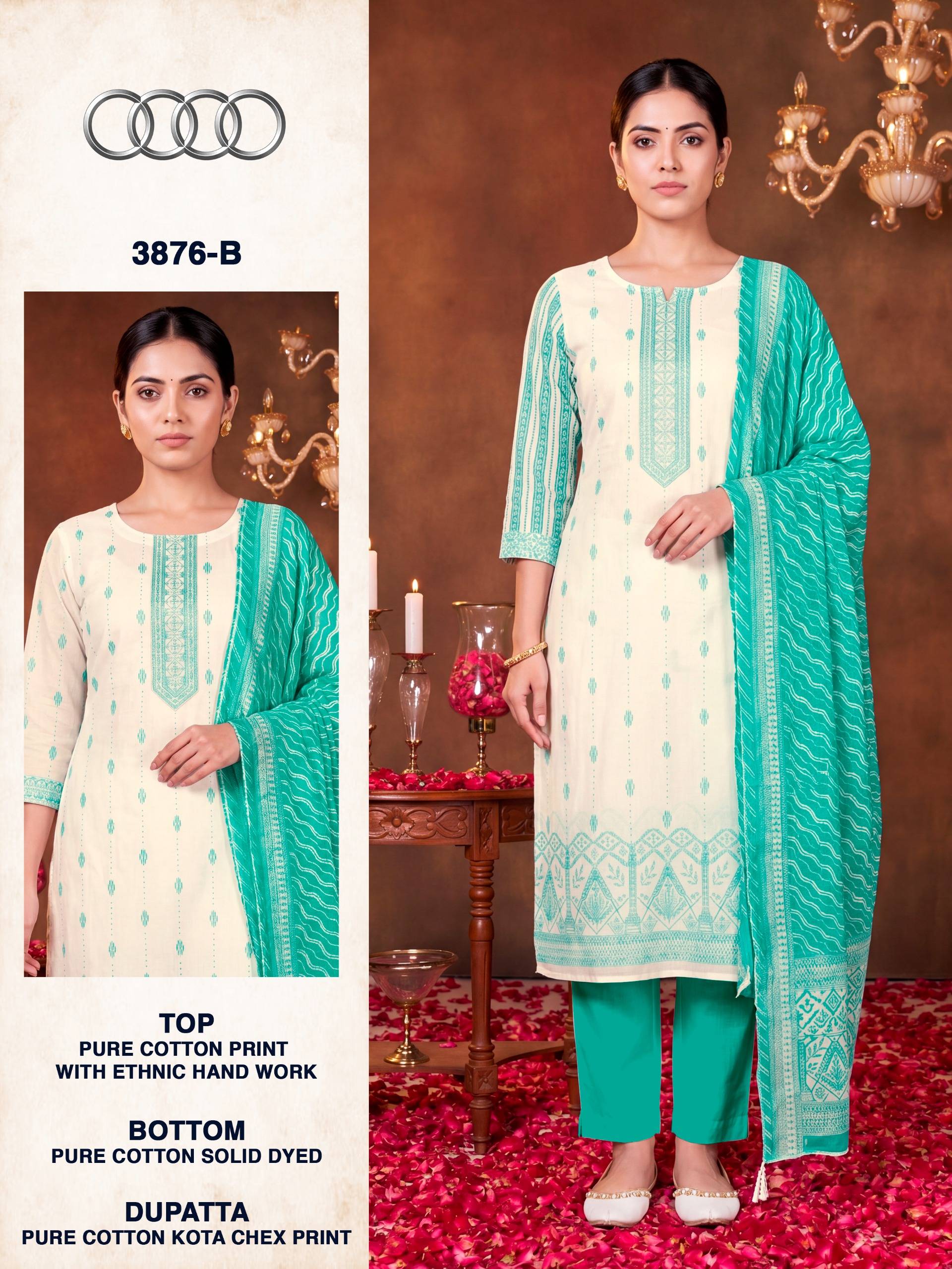 AUDI-3876 by BIPSON PRINTS 3876A TO 3876D SERIES Stylish Beautiful Colourful PREMIUM Cotton  Dresses At Wholesale Price